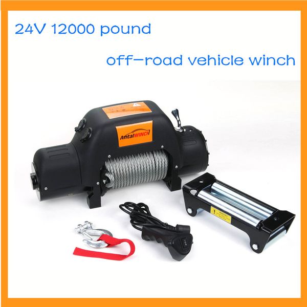 

12/24v 12000 pound off-road vehicle winch with wireless remote control