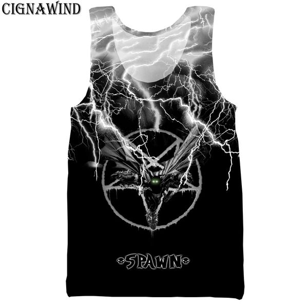 

fashion cool anime spawn vest men/women 3d printing vests casual harajuku style streetwear bodybuilding tank, White;black