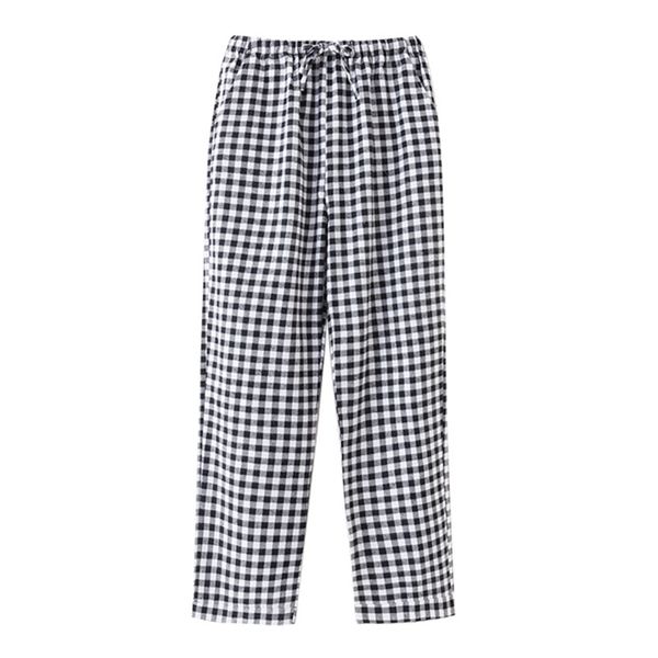 

women 's sleep pants cotton flannel home pants trousers plaid sleep women bottoms, Black;red