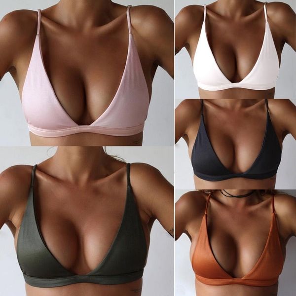 

2020 new bikini swimsuit solid color ladies swimwear.