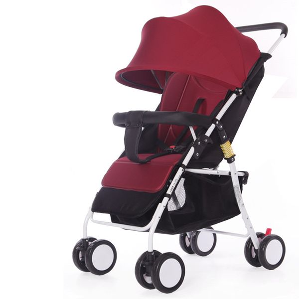

4.8 kg ultralight baby stroller high landscape four-wheeled trolley foldable portable newborns pushchair absorption design
