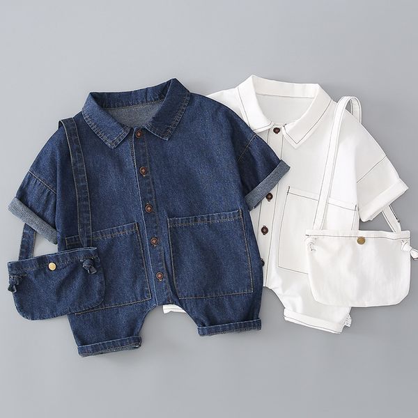 

baby clothes spring clothes spring and autumn long-sleeved-month newborn romper spring baby denim jumpsuit, Blue