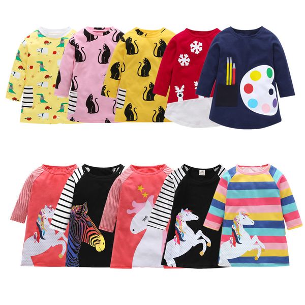 

1-7 years kids girl dress toddler baby long sleeve dresses summer children clothing girls cotton princess dress kid outfits, Red;yellow