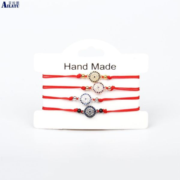 

ailatu new round evil eye string bracelet for women, Golden;silver