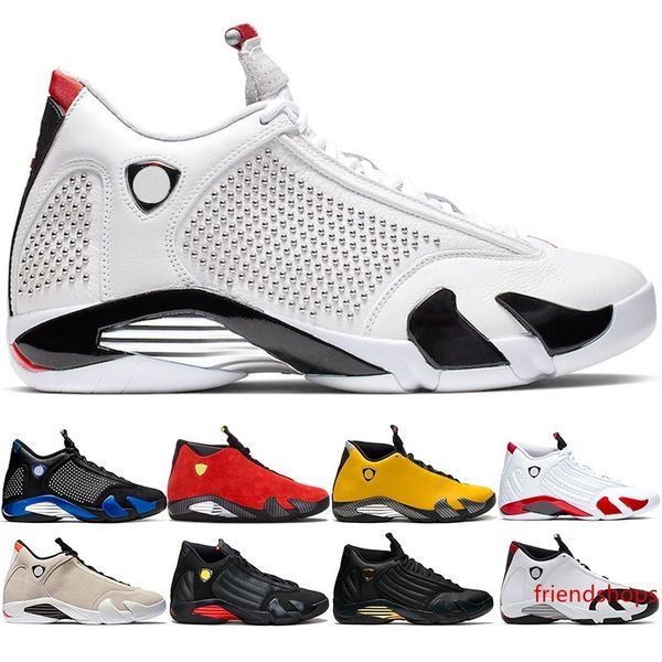 

new 14 men basketball shoes 14s candy cane black white yellow red desert sand dmp mens trainer sports sneakers size 41-47