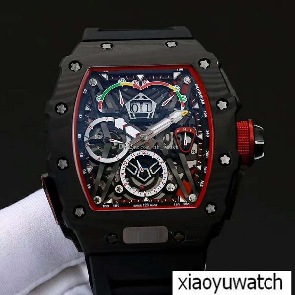 

Watch luxury brand 43mm automatic movement titanium carbon fiber material mineral tempered gla 50 03 racer men 039 watch