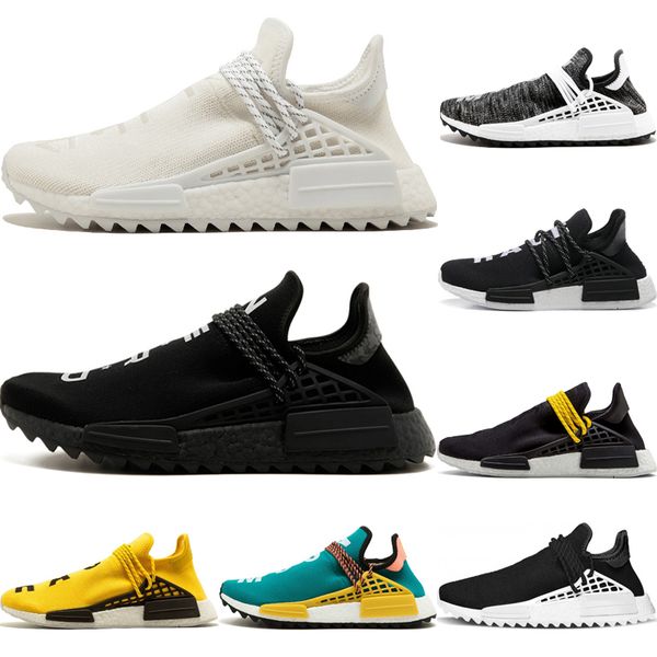 

New Black nerd Cream Running Shoes For men women Pharrell Williams Hu nobel ink Pale nude holi Sneakers Mens Black yellow Sport Shoes