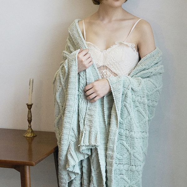 

blankets simple nordic style solid color blanket for bed sofa soft throw home decor knitting personalized bedspreads