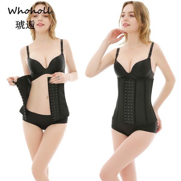 

whoholl brand adjustable shoulder strap waist trainer vest corset women zipper body shaper waist control slimming shapewear xxxl, Black;white