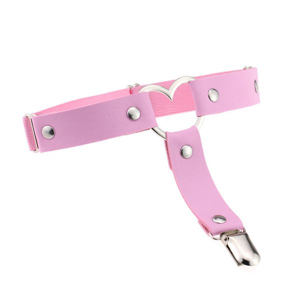 

women studded love heart leg garters rivet punk goth harajuku handmade belt ring garters gift fs99, Black;white