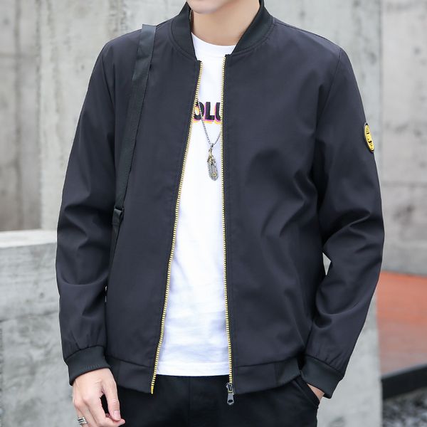 

мужчины bomber jacket тонкий тонкий с длинным рукавом бейсбол куртки письмо zipper ветровка мужской outwear, Black;brown
