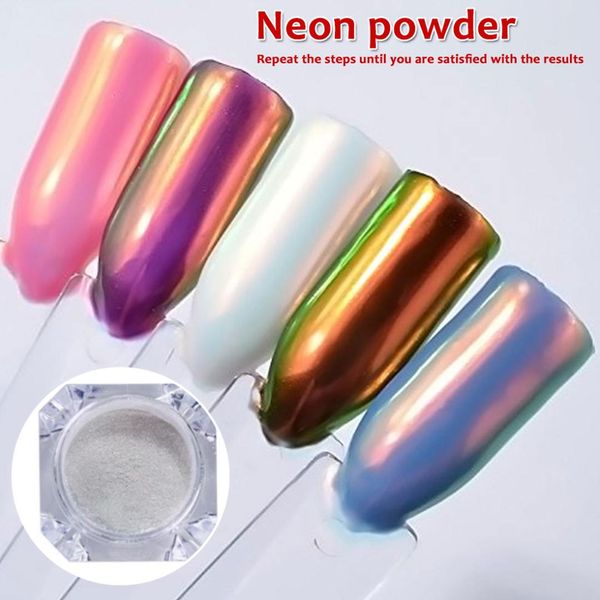

1 box 0.2g laser nail glitter peacock holographic mirror powder laser dust nail art chrome pigment powder diy decorations, Silver;gold
