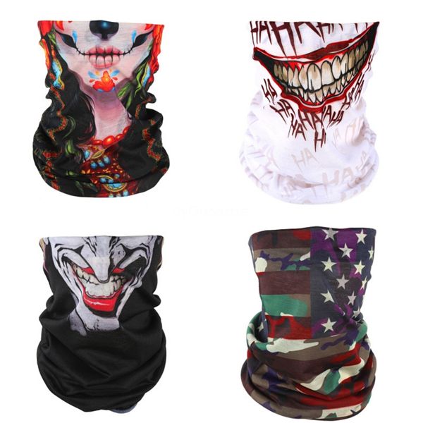 

1pc outdoor magic headband elastic seamless bandana skull scarf uv resistant sport headwear for yoga hiking riding motorcycling#804, Blue;black