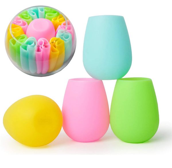 

new silicone wine glass silicone unbreakable stemless rubber beer mug outdoor cup glass wine glass recyclable drinking cups