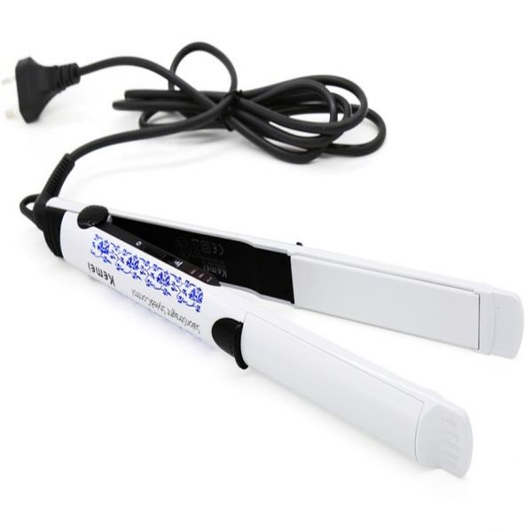 

kemei professional flat iron mini hair straightener hair styler straightening irons tourmaline ceramic hair iron curlers km-133, Black