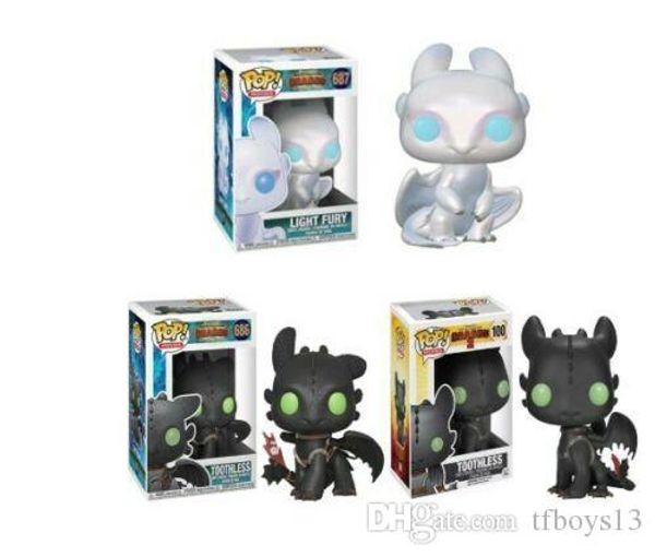 

lxh brand new funko pop how to train your dragon toothless light fury figure model toys #686 brand new