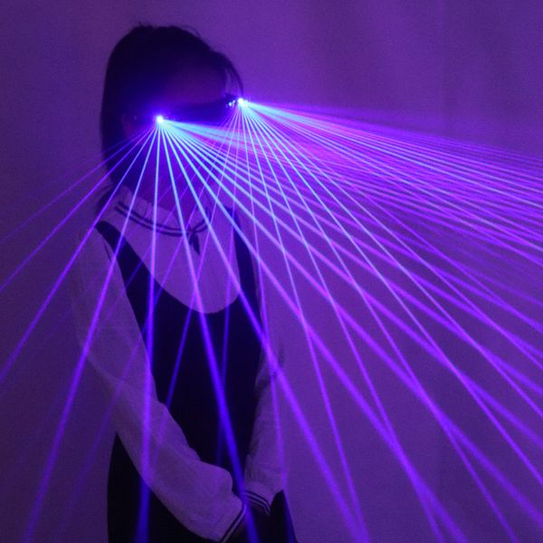

2 in 1 Multi-line Blue LED Laser Glasses Light Dancing Stage Show DJ Club Party Glasses Multi Beams For LED luminous Costumes