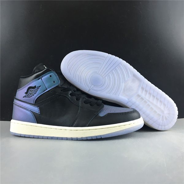 

high version chameleon basketball shoes 1s real leather mid carbon fiber designer mens athletic trainers sports sneakers