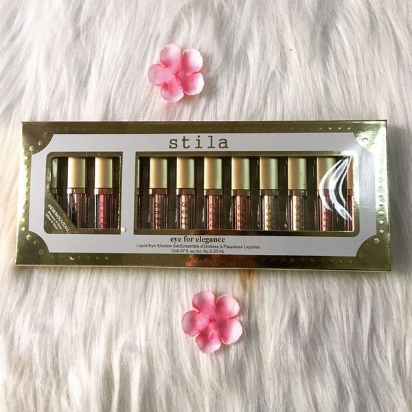 

EPACK Новый Stila Eye For Elegance набор Shimmer Блеск Жидкие тени для век 12 шт. Дорожный набор макияж Glow Eye