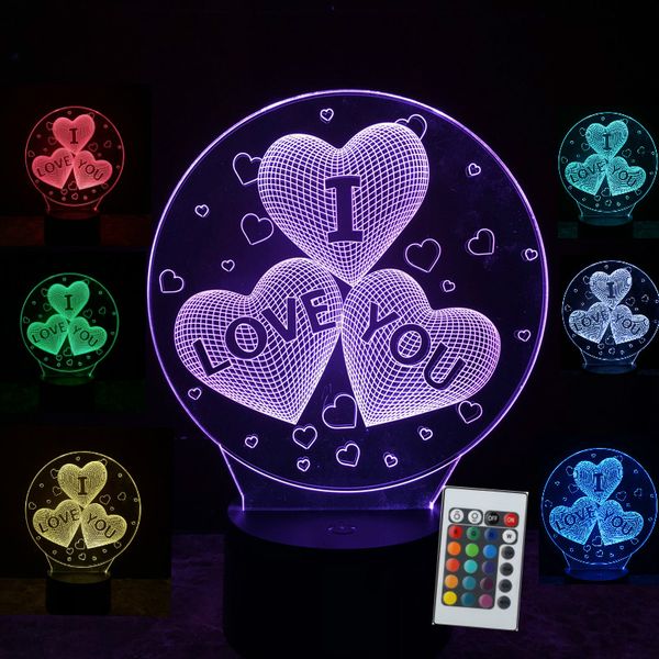 

день святого валентина я тебя люблю lovers light-up glow in the dark игрушки осветительные illusion 7 цветов день подарков рождество хэллоуи