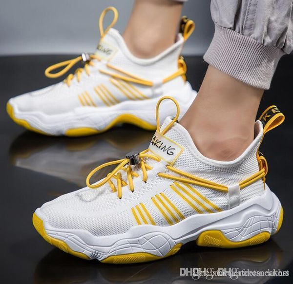 

2020 ins new men's shoes increase retro light and breathable sports shoes men high casual shoes, Black