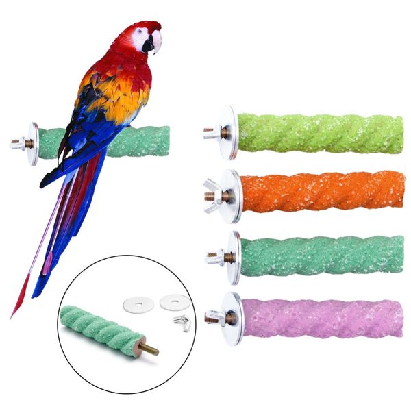 

let's pet colorful pet bird cage 2*8/2*16 paw grinding parrot parakeet perch stand platform hot