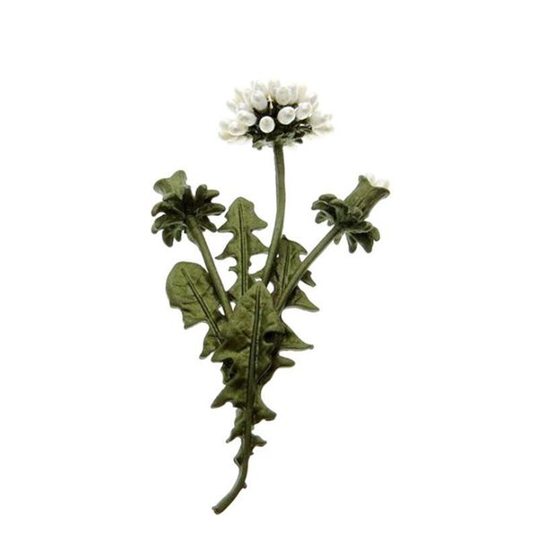 

2018 vintage flowers natural immitation pearl dandelion branches flowers fashion brooch pin scarf jewelry, Gray