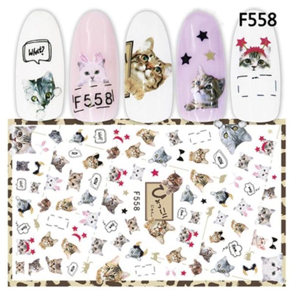 

super thin self adhesive 3d nail art nail slider sticker text russian bee mermaid plant strawberry cat tropical birds e8b5, Black