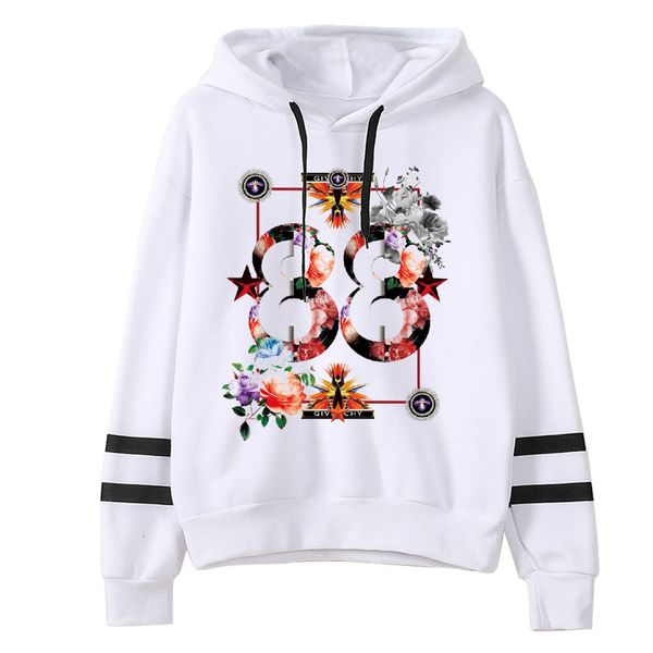 

2019 female long sleeve hooded harajuku women hoodies digital printed sweatshirts hip hop streetwear hawaii punk style, Black