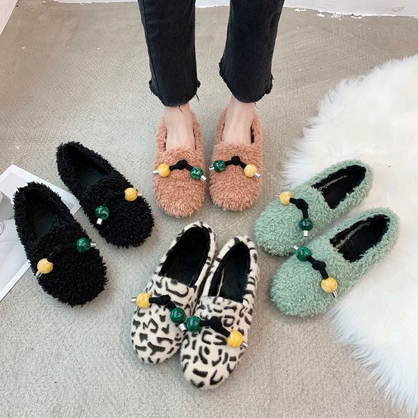 

slip on shoes for women shallow mouth autumn women's moccasins casual female sneakers flats modis round toe loafers fur slip-on, Black