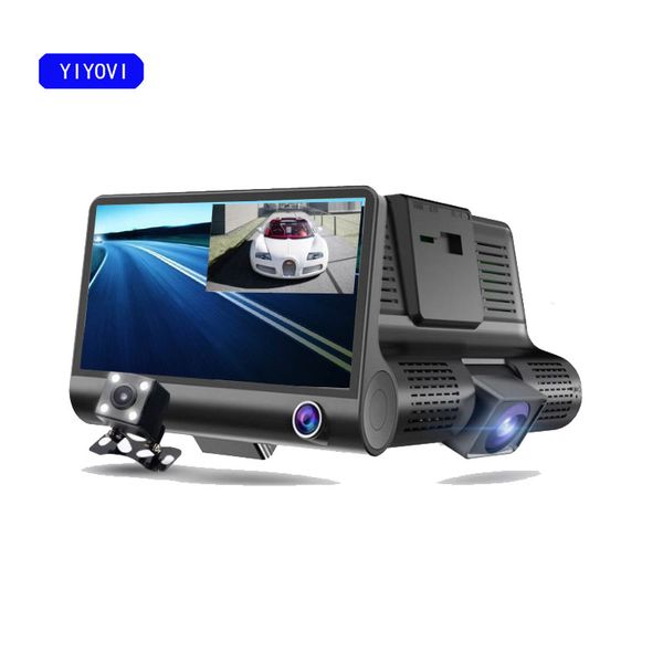 

car dvr monitor 3 cameras lens 4.0 inch dash camera