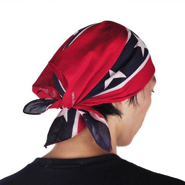 Confederate Rebel Flag bandane do-stracci headwraps Bandiera della guerra civile 55 * 55cm Bandana Fascia per bandane per adulti Cotone nazionale in poliestere