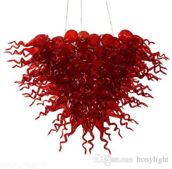 

new christmas chandelier lighting for home deco trending style hand blown glass chandelier light red glass art pendant lighting