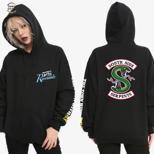 

riverdale tracksuit loose hoodie sweatshirts women men autumn south side ladies long sleeve hoodies women oversize clothes drop shipping, Black
