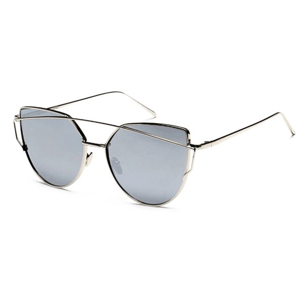 

reflective uv protecting lenses ladies sunglasses metal frame star charming attractive style for summer holiday, White;black