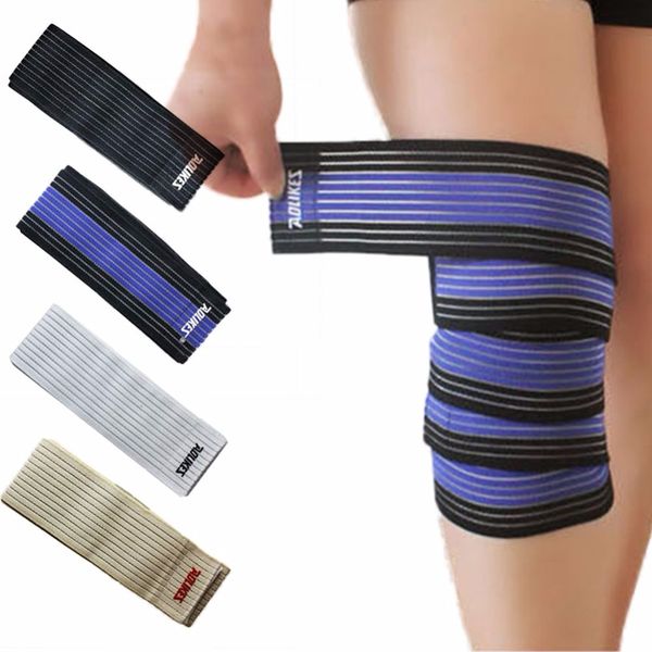 

men women nice elastic force support wrap bandage compression strap knee pads knee elbow wrist ankle, Black;gray