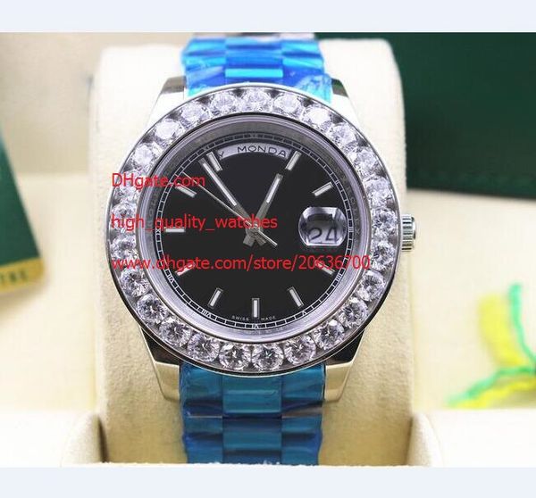 

wristwatches 116610 sapphire 41 mm black dial big diamond asia 2813 automatic movement mens men's watch watches, Slivery;brown