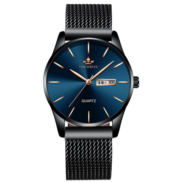 

milan calendar watch simple fashion thin men watch steel band students quartz non-mechanical, Slivery;brown