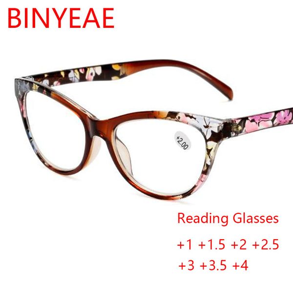 

2020 flower senior reading glasses plastic cat eye eyeglasses frame female prescription glasses spectacles +1 +2 +2.5 +3 +3.5 +4, White;black