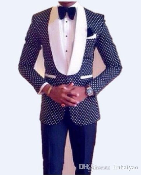 

slim fit groomsmen шаль белый лацкан жених смокинги темно-синий/черный мужские костюмы свадебный шафер (куртка+брюки+галстук+носовой платок, White;black