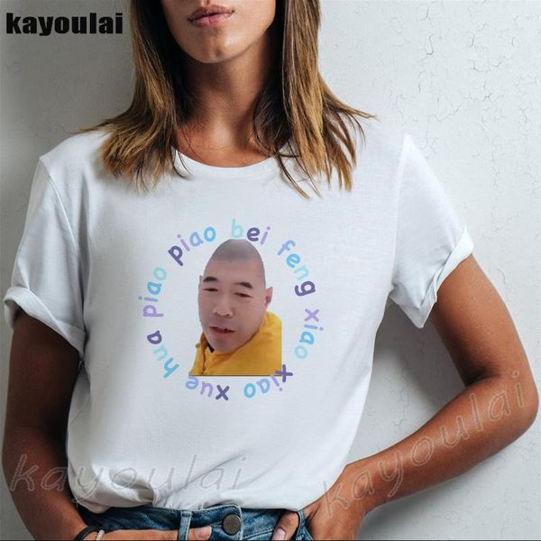 

xue hua piao piao bei feng xiao xiao chinese music funny letter original design lady funny streetwear fashion women clothes, White
