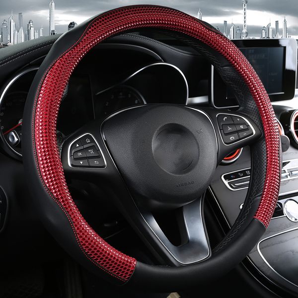 

car steering wheel cover skidproof auto steering- wheel cover anti-slip universal embossing leather car-styling