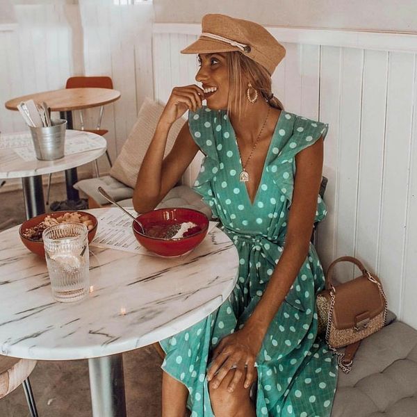 

женская одежда женские платья boho 2019 горошек лето midi платье женщины bohemian пояса платье elegant весна-бич женский vestidos, Black;gray