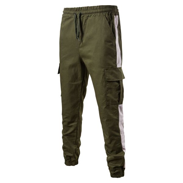 

грузовые штаны мужчины комбинезоны нашивки army green брюки с карманами casual sweatpants новый jogger брюки мужские одежды бесплатная доста, Black