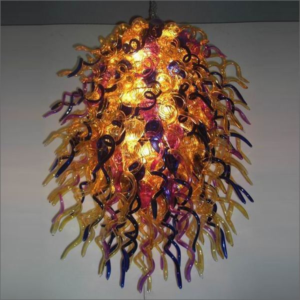 Tiffany Style Big Sale Chihuly Style Chandelier Art Design Frosted Blown Glass Art Chandeliers Home Lobby Bar Decoration Girban Hanging Light Fixture