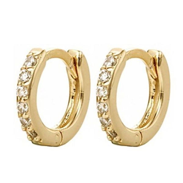 

women earrings multicolor zircon circle earrings fashion round small hoop party wedding jewelry, Silver