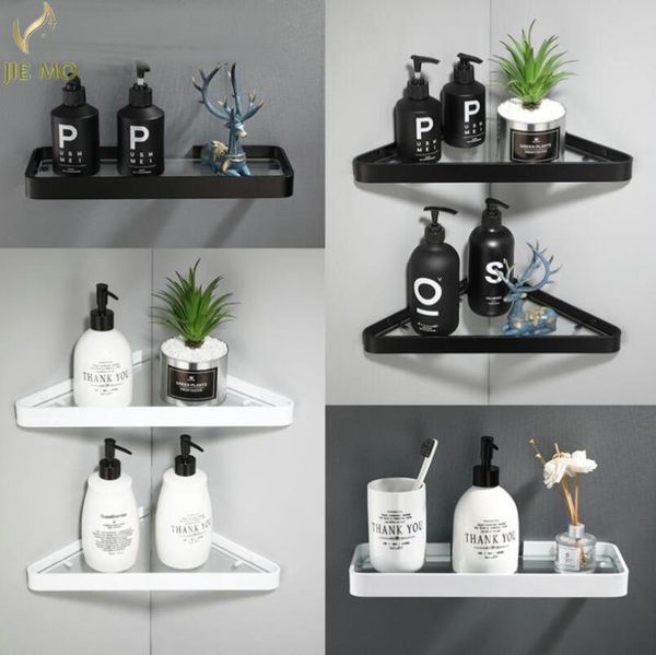 

space aluminum bathroom rack hanging toilet tripod corner frame glass cosmetics frame corner shelf kitchen shelf jm206
