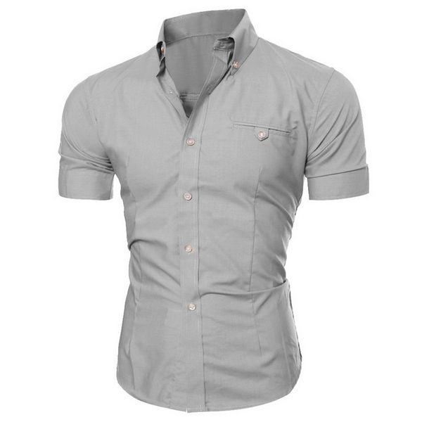 

oeak new men's summer short sleeve shirts fashion v-neck solid color buttons casual breatnable comfortable, White;black