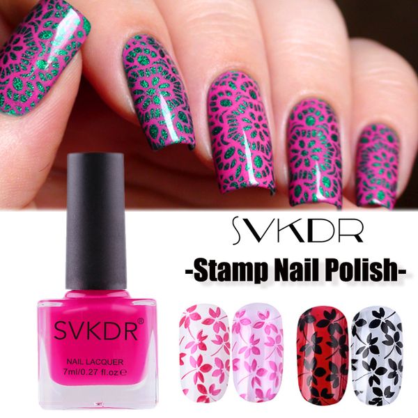 

svkdr 12 color stamping nail polish & stamp polish nail printing lacquer stamping platte diy manicure art tool stamper