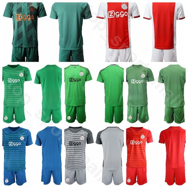 

afc ajax 2019 2020 goalkeeper gk goalie 24 andre onana jersey set 1 van breukelen 1 van der sar football shirt kits uniform, Black